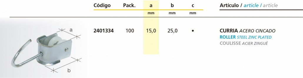 Curria acero cincado. Medidas. Curria acero cincado. Medidas.